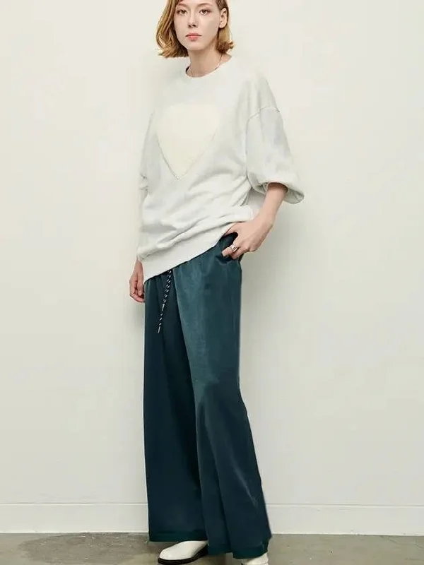 Women's Knit Wide Pants Green