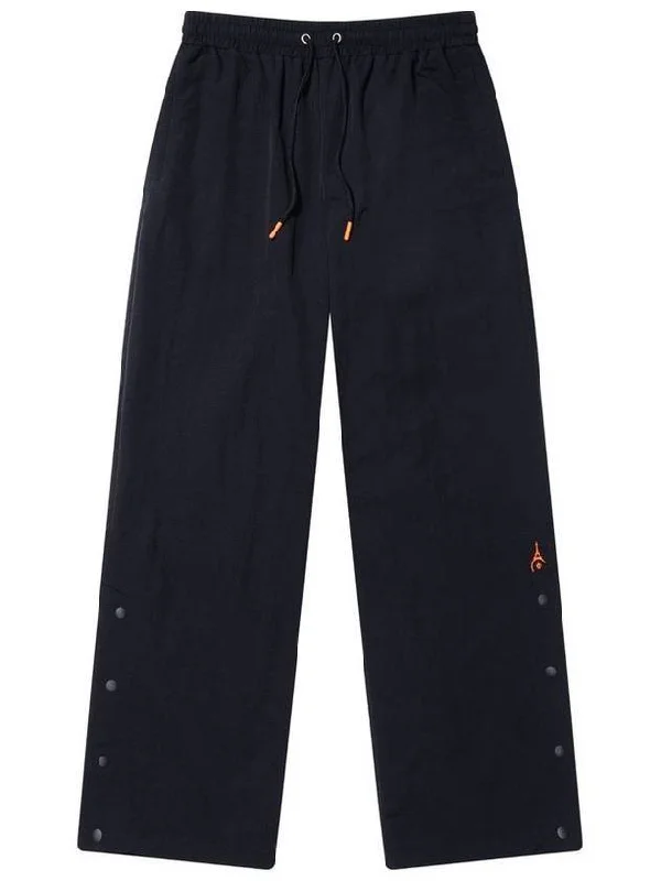 Men's Woven Side Snap Wide Pants Black