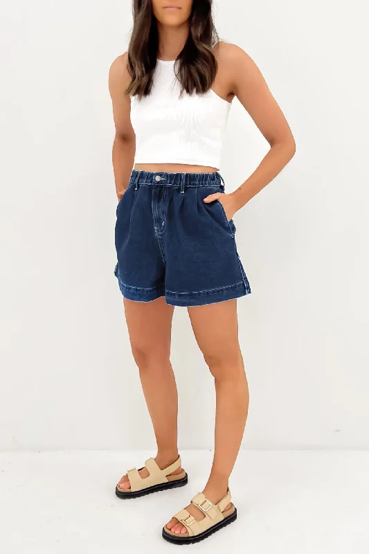 Serina Denim Short Dark Blue