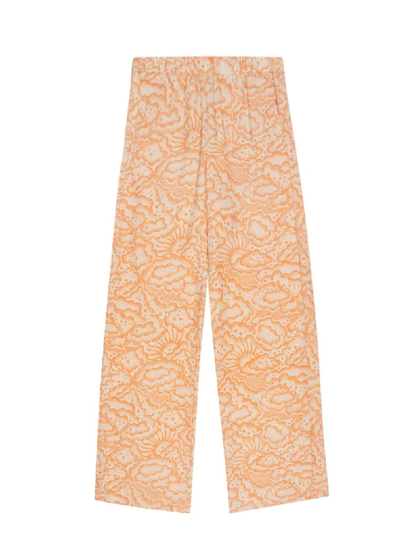 Cloud Print Trousers (Multicolor Orange)