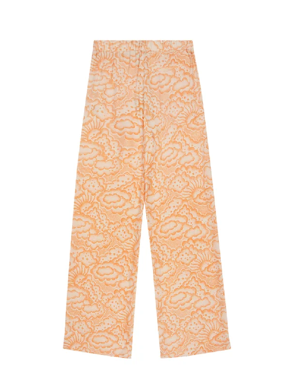 Cloud Print Trousers (Multicolor Orange)