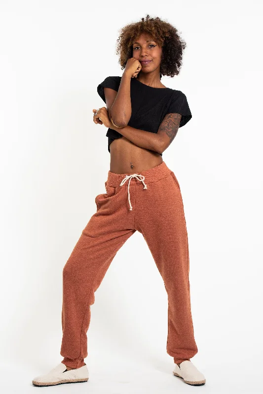 Women's Terry Pants with Aztec Pockets in Orange (Size S - XL )