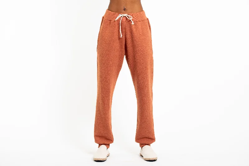 Women's Terry Pants with Aztec Pockets in Orange (Size S - XL )