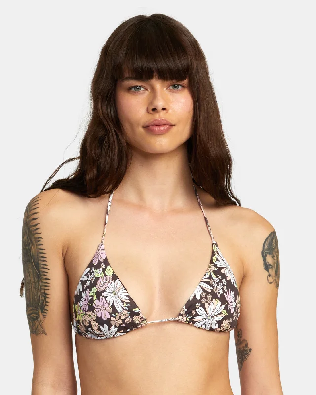 Lemonade Halter Slide Triangle Bikini Top - Java