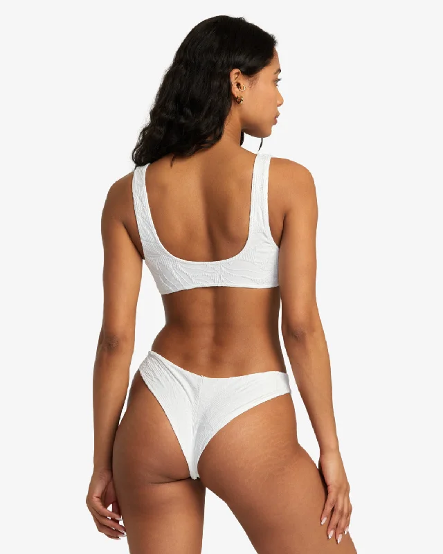 Palm Grooves Cheeky Bikini Bottoms - Whisper White