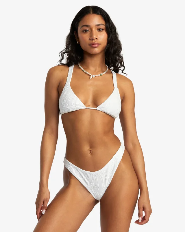 Palm Grooves Medium French Bikini Bottoms - Whisper White