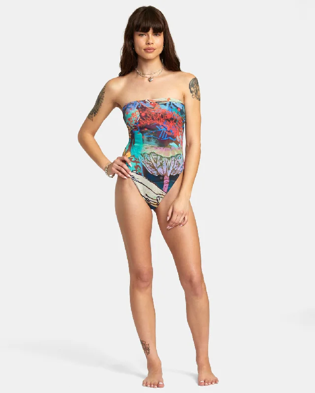 Sage Tubular 1 Piece Med Frn One-Piece Swimsuit - Multi